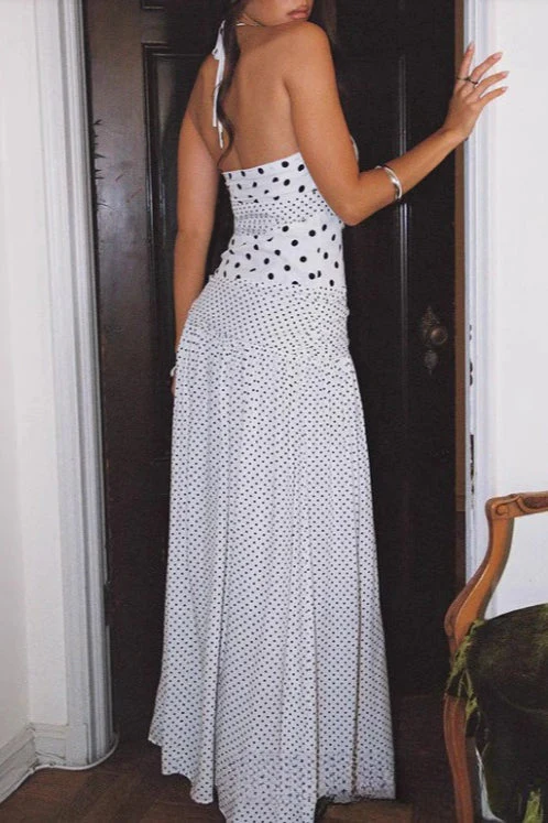 Lace Polka Dot Cami Mermaid Maxi Dress - Image 4