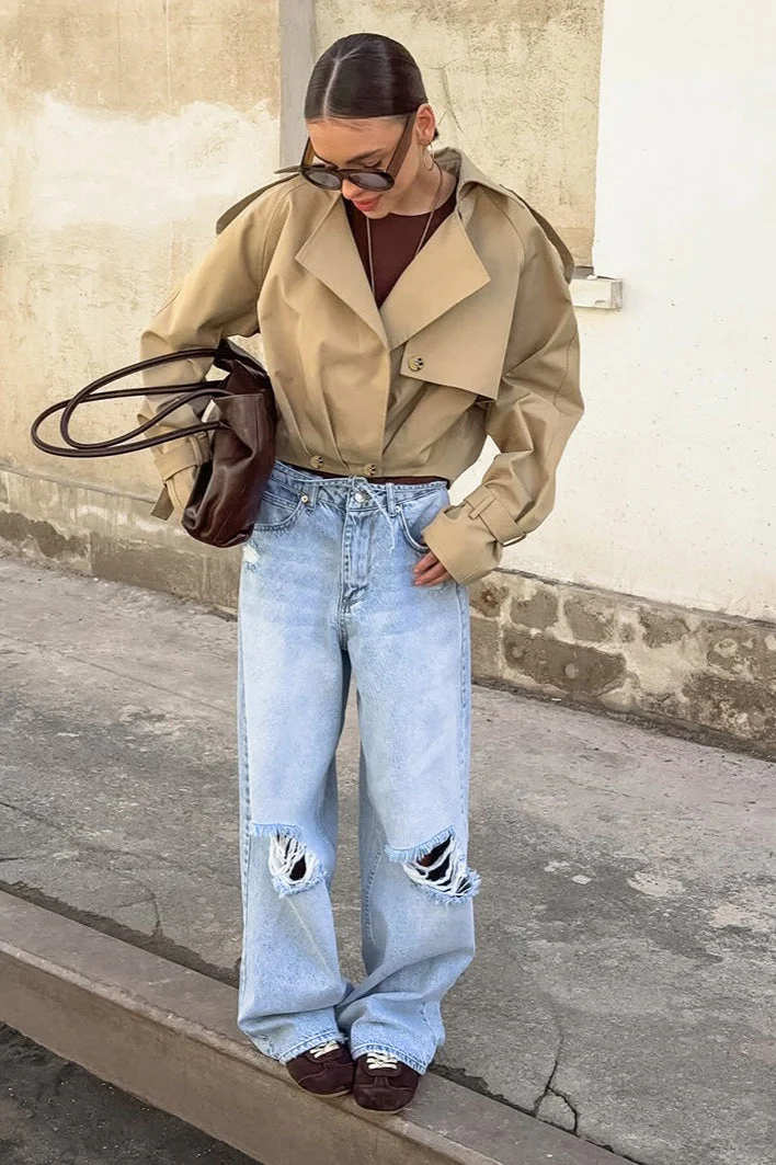 Short Double Breasted Work Jacket - Image 3