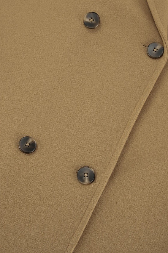 Thick Brown Double Breasted Wool Jacket - Image 5