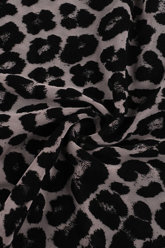 Sheer Vintage Leopard Crop Top - Image 4