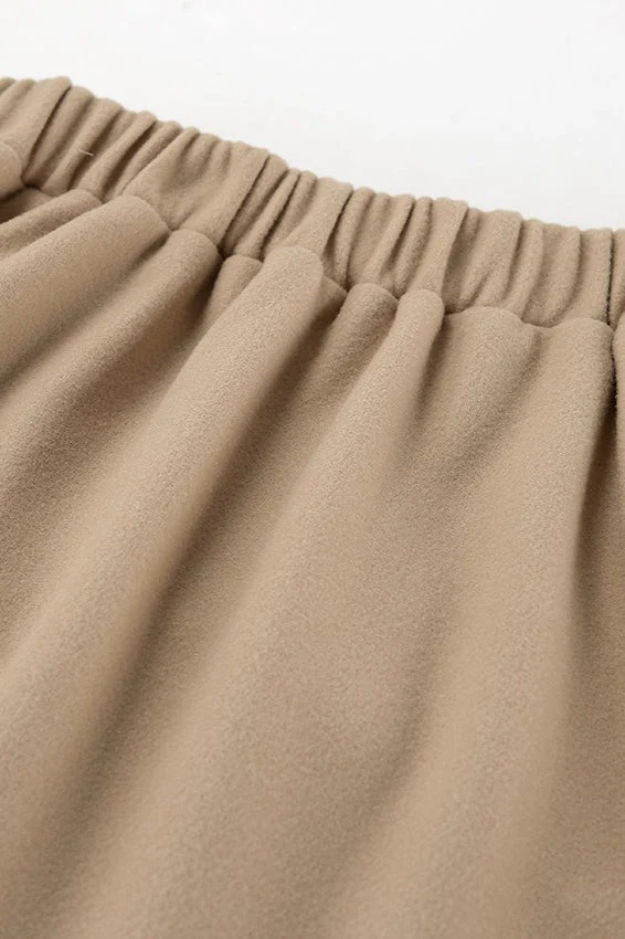 Khaki Wool Stand Collar Jacket - Image 5