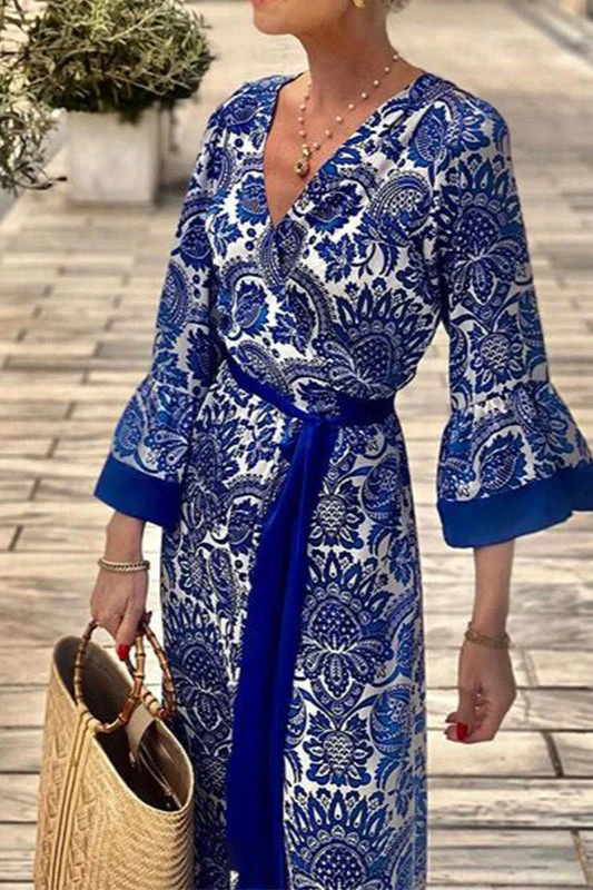 Bohemian Floral Print Maxi Dress - Image 3