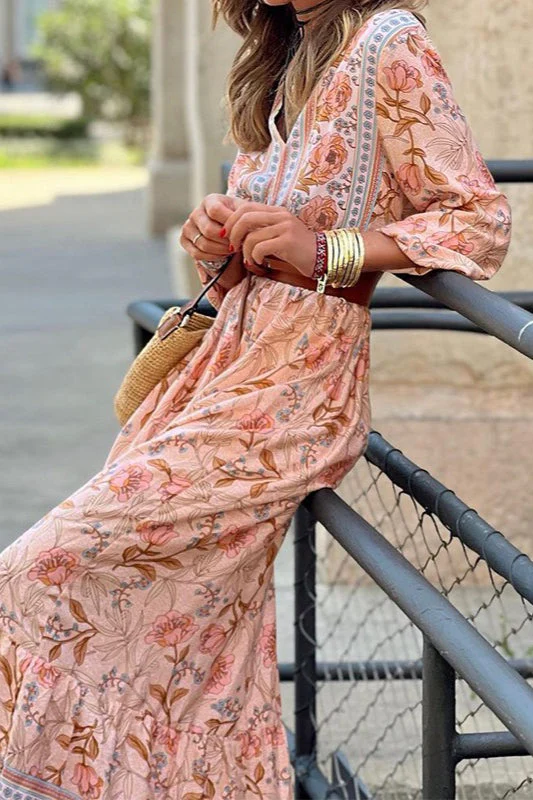 Bohemian Floral Print Maxi Dress - Image 3