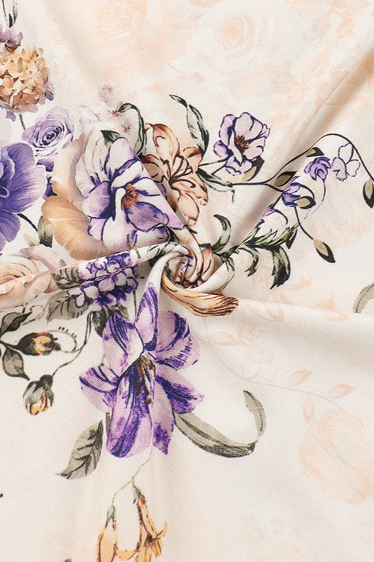 Elegant Floral Print V-neck Sleeveless Maxi Dress - Image 5