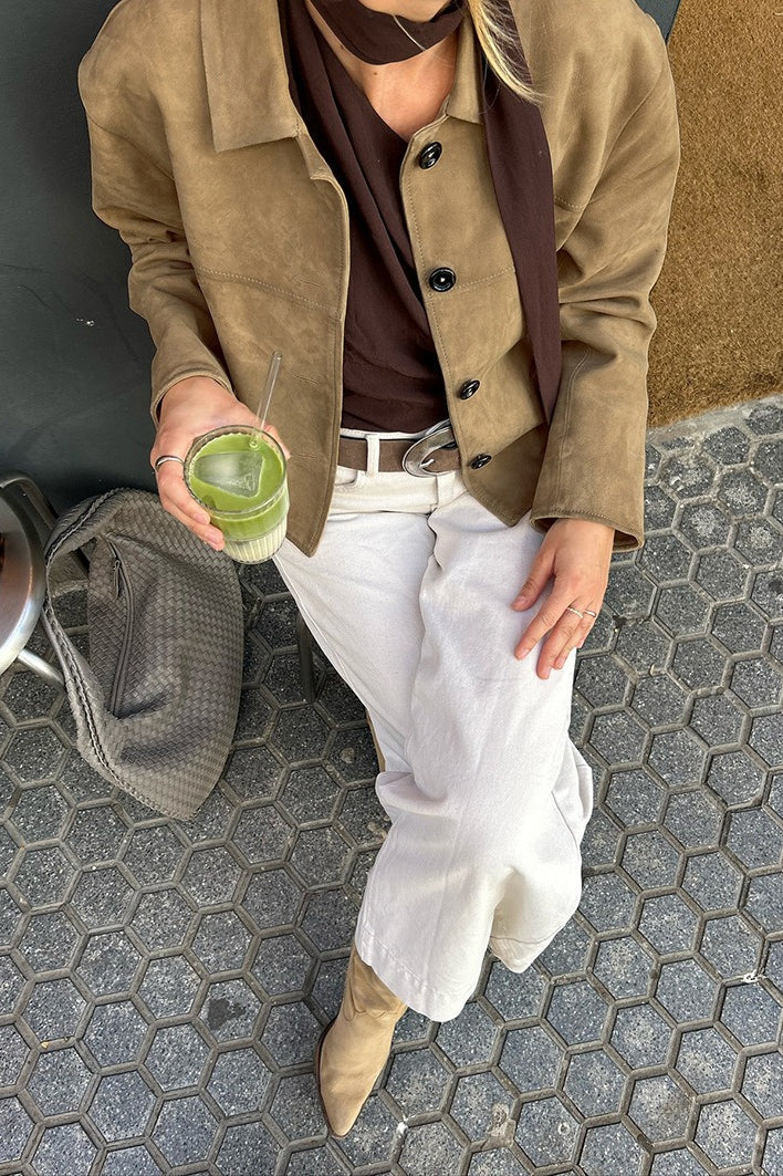 Khaki Suede Work Jacket - Image 2
