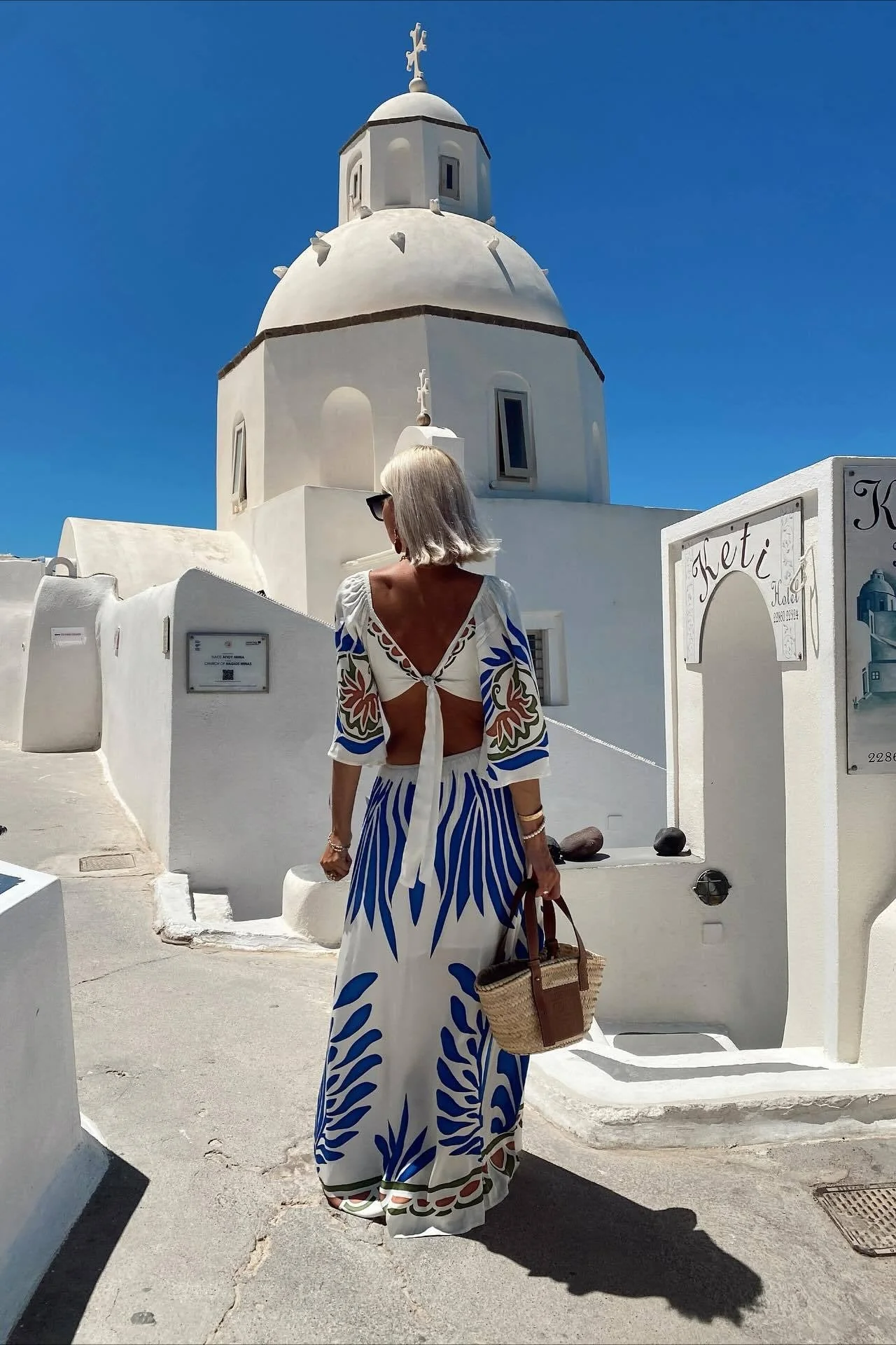 Vacation Floral Print Backless Slim Maxi Dress - Image 3