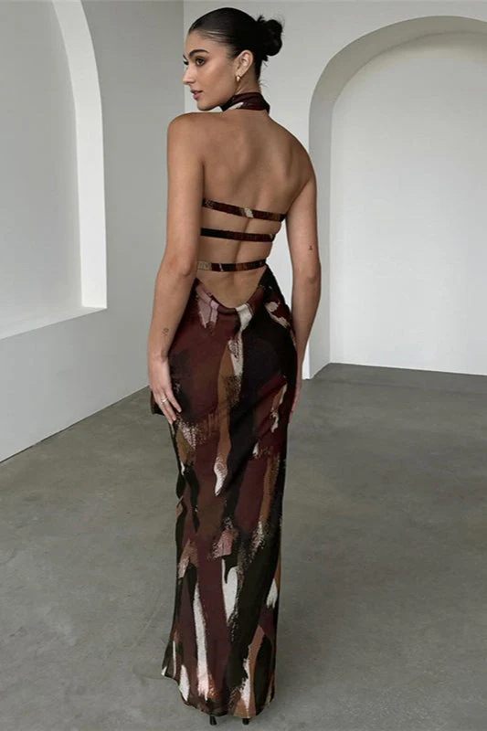 Sexy Strapless Floral Print Bodycon Maxi Dress - Image 2