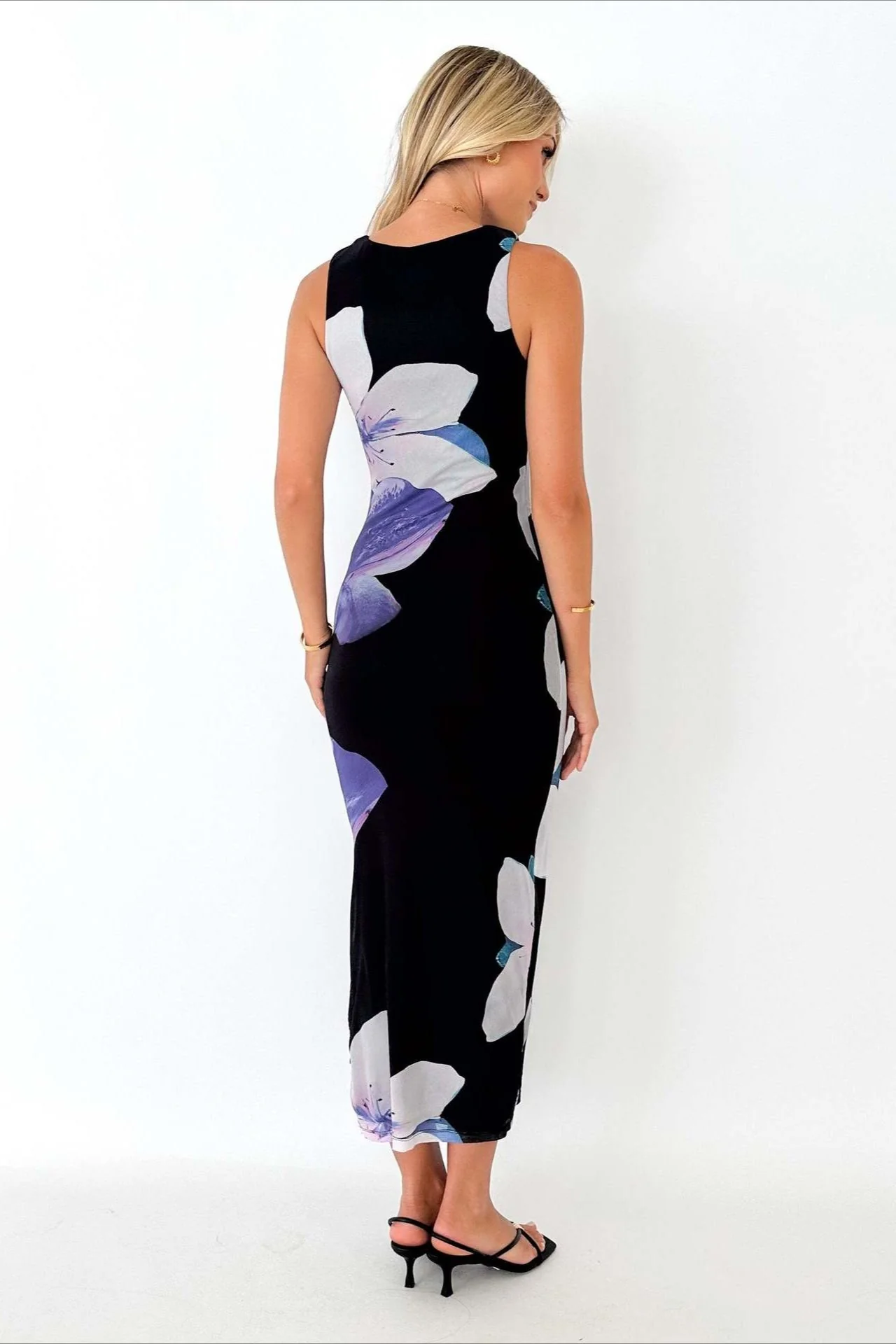 Elegant Floral Print Waist Slimming Maxi Dress - Image 5