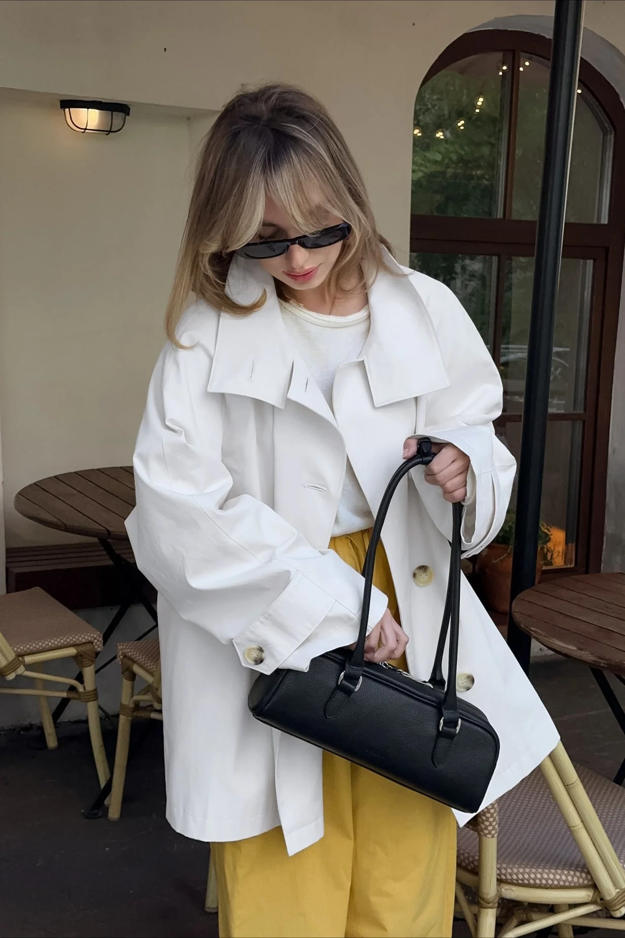Vintage White Trench Jacket - Image 2
