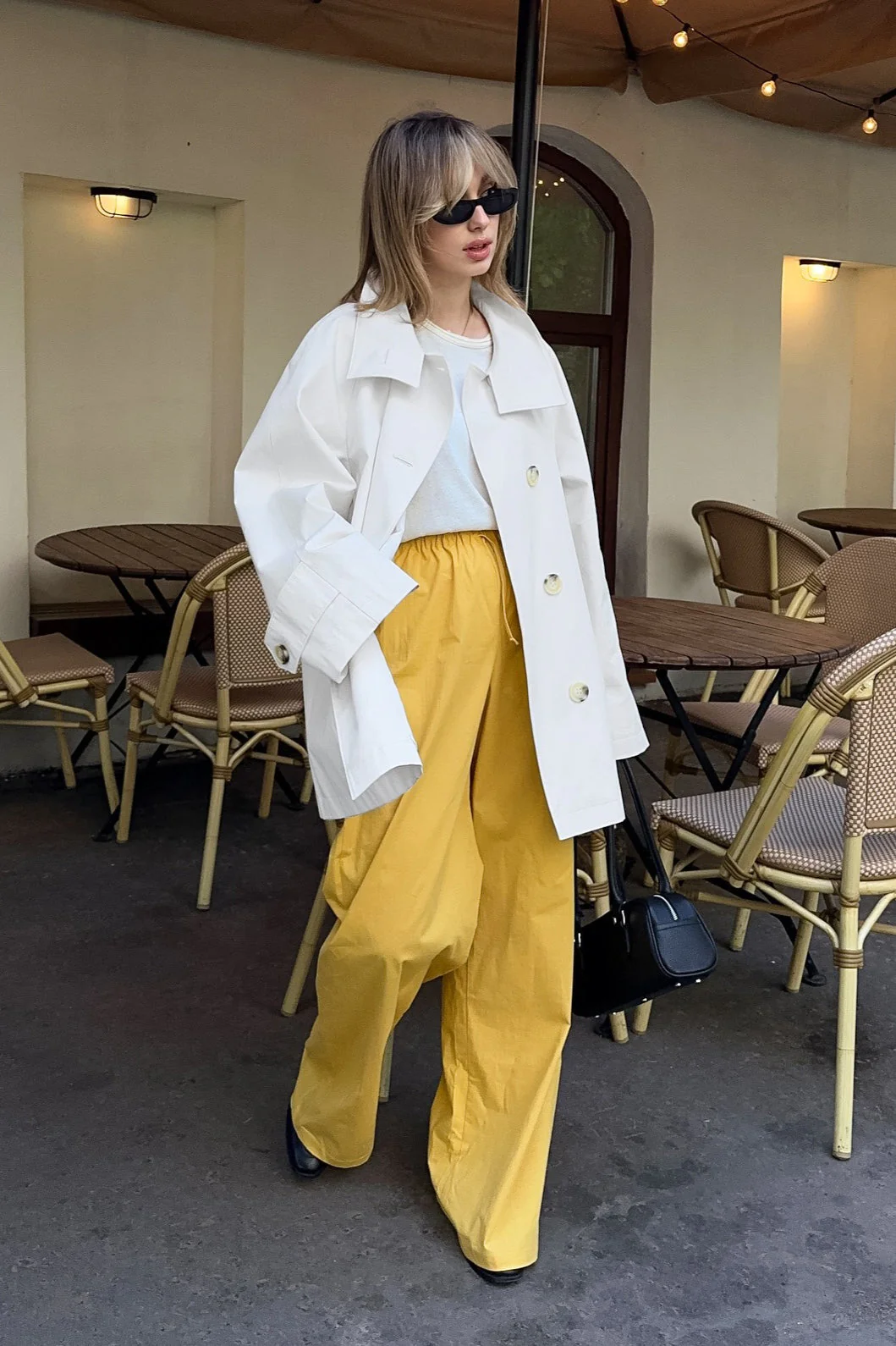 Vintage White Trench Jacket - Image 3