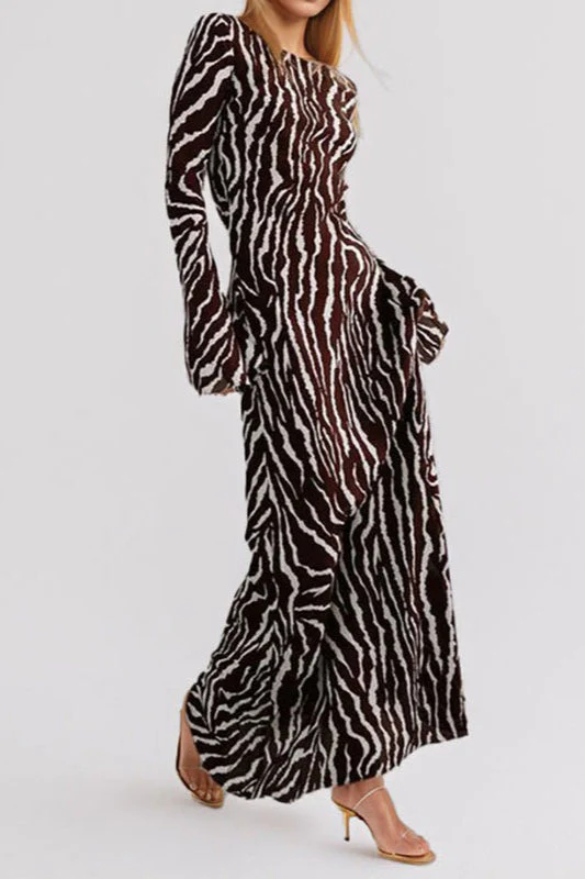 Bohemian Floral Print Long Sleeve Maxi Dress - Image 2