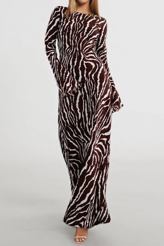 Bohemian Floral Print Long Sleeve Maxi Dress - Image 3