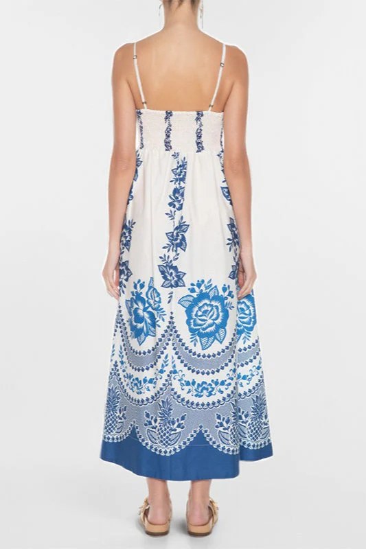 Chic Floral Print High-Waist  Maxi Dress - Image 3