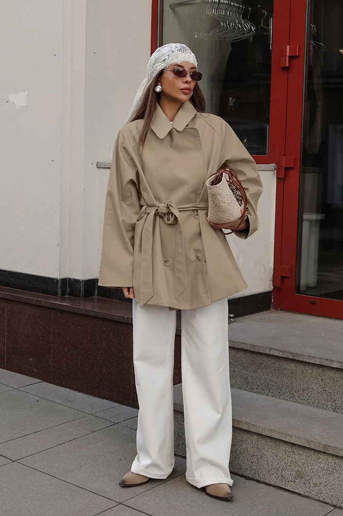 British Style Khaki Trench Jacket - Image 3