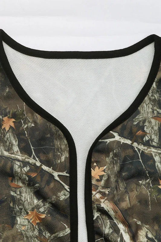 Retro Print Round Neck Cardigan Coat - Image 5