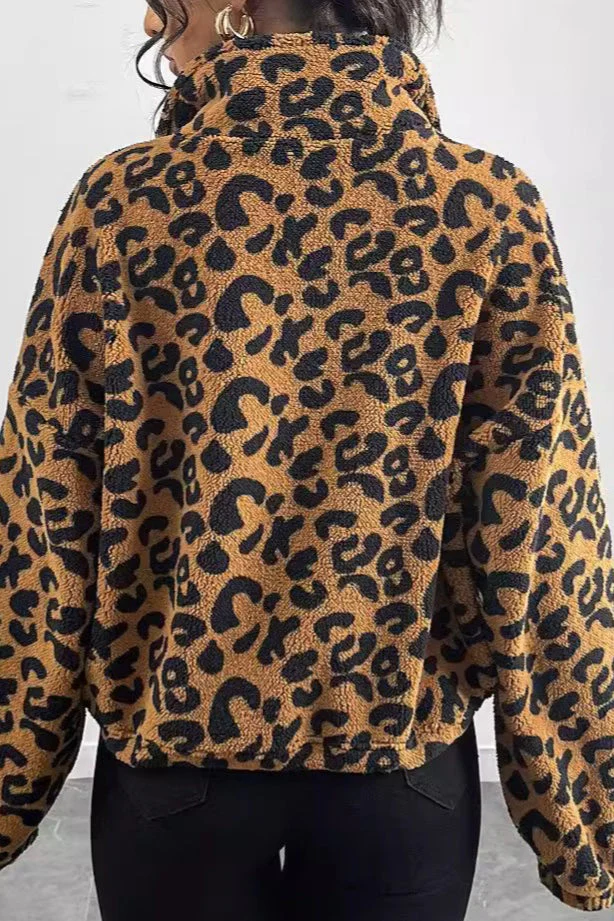 Cozy Leopard Print Fleece Coat - Image 4