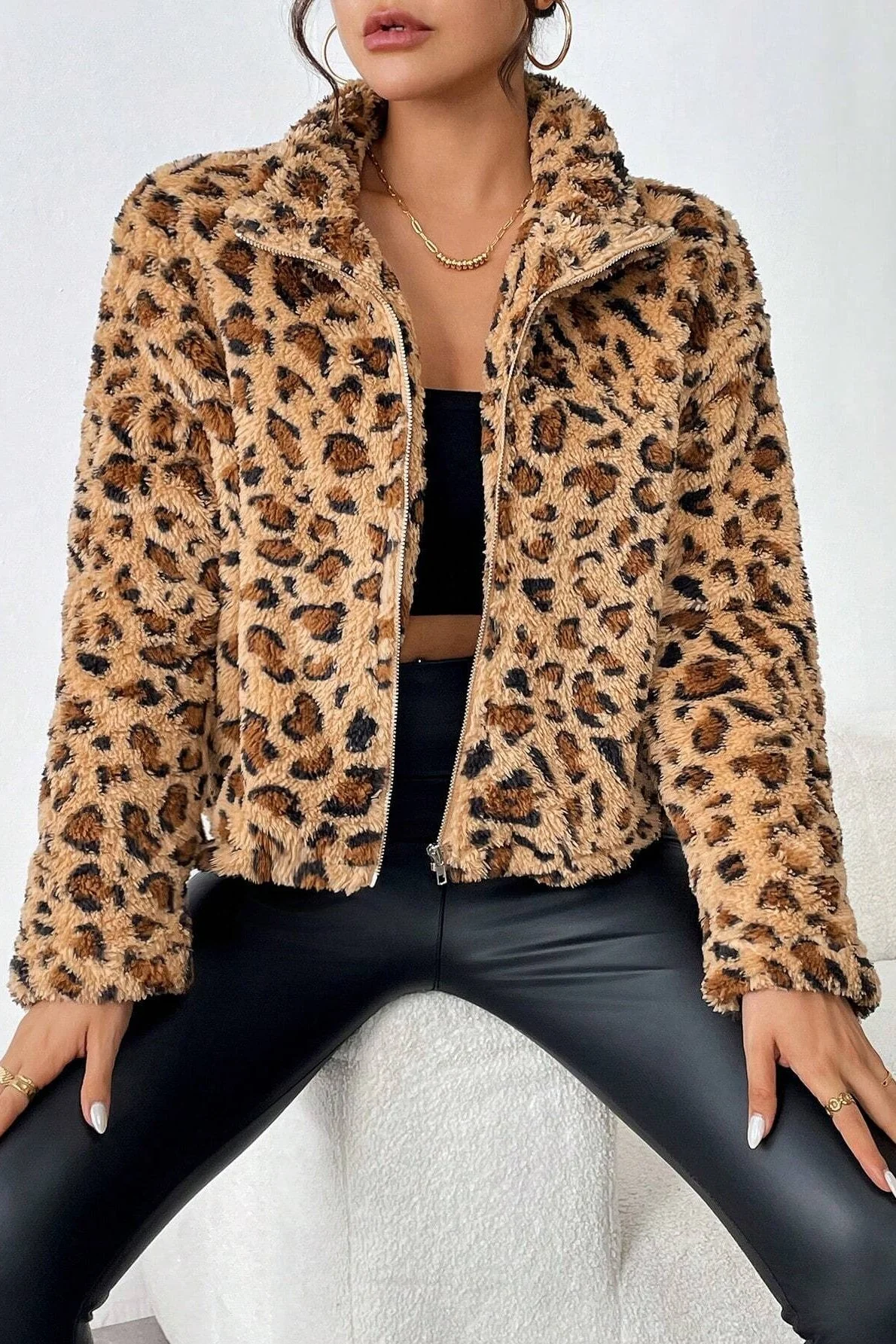 Reversible Fleece Casual Cardigan Coat - Image 3