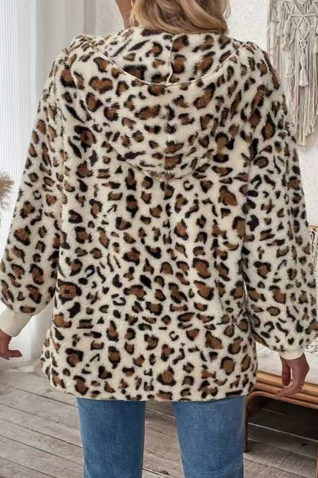 Printed Reversible Fleece Open Front Coat - Image 4