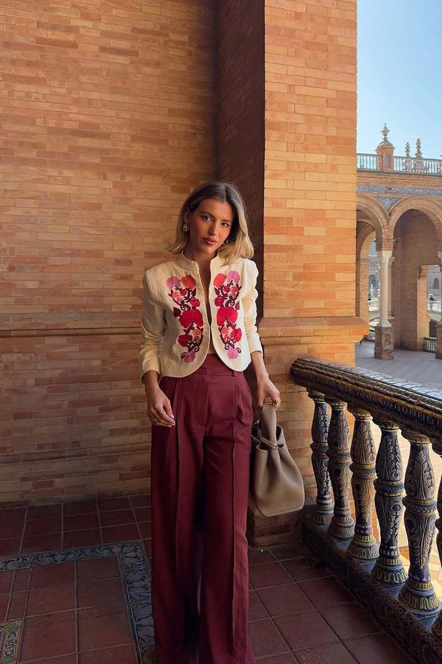 Embroidered Casual Blazer Coat - Image 2