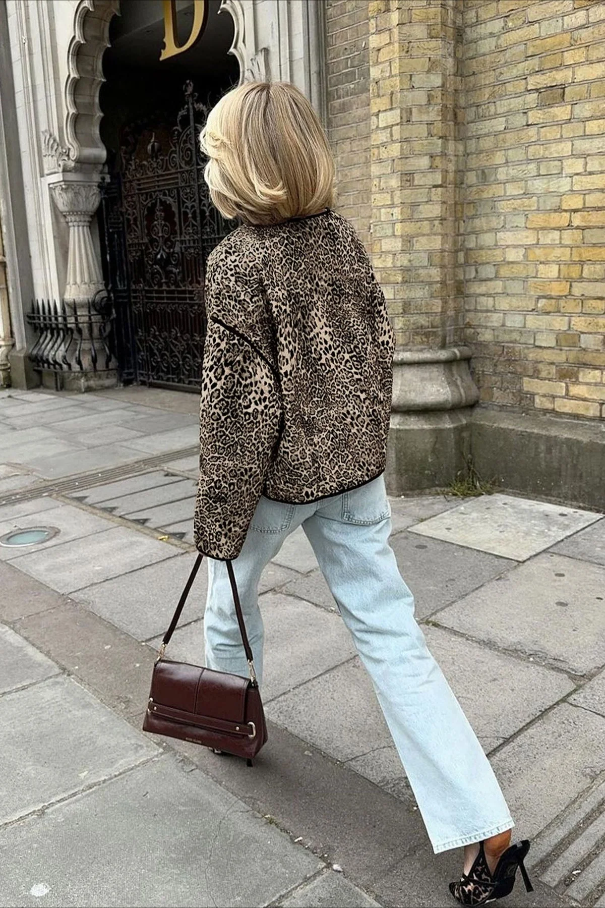 Vintage Style Animal Print Short Cardigan - Image 4