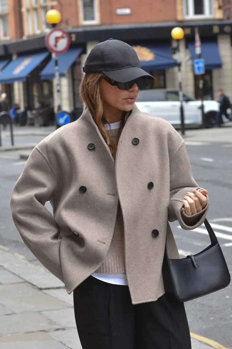 Brown Woolen Double Breasted Jacket - Image 3