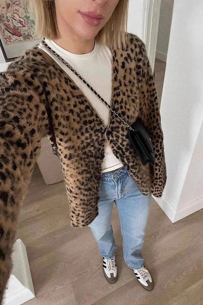 Soft Touch V-Neck Animal Cardigan - Image 3