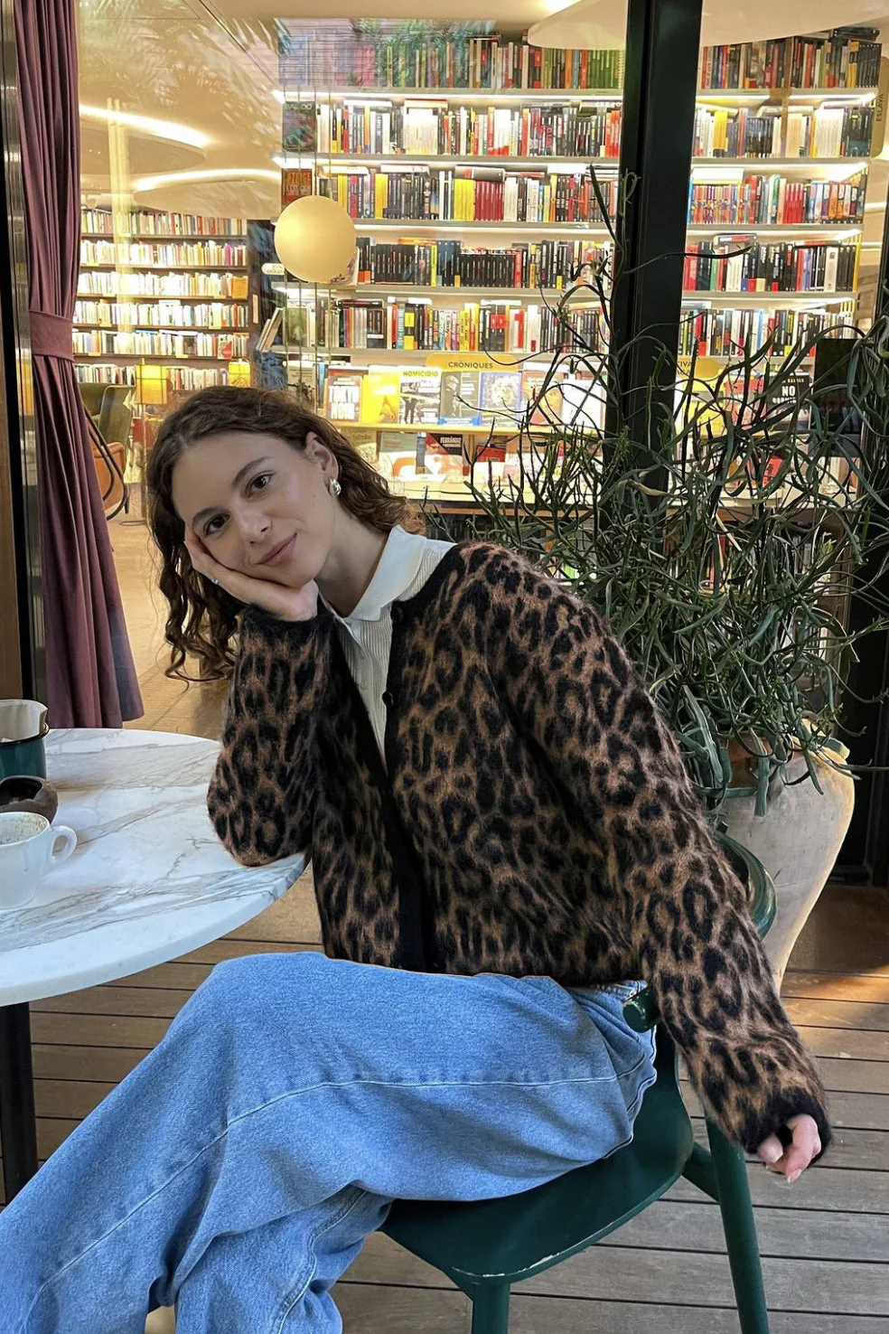 Retro Soft Touch Leopard Cardigan - Image 2