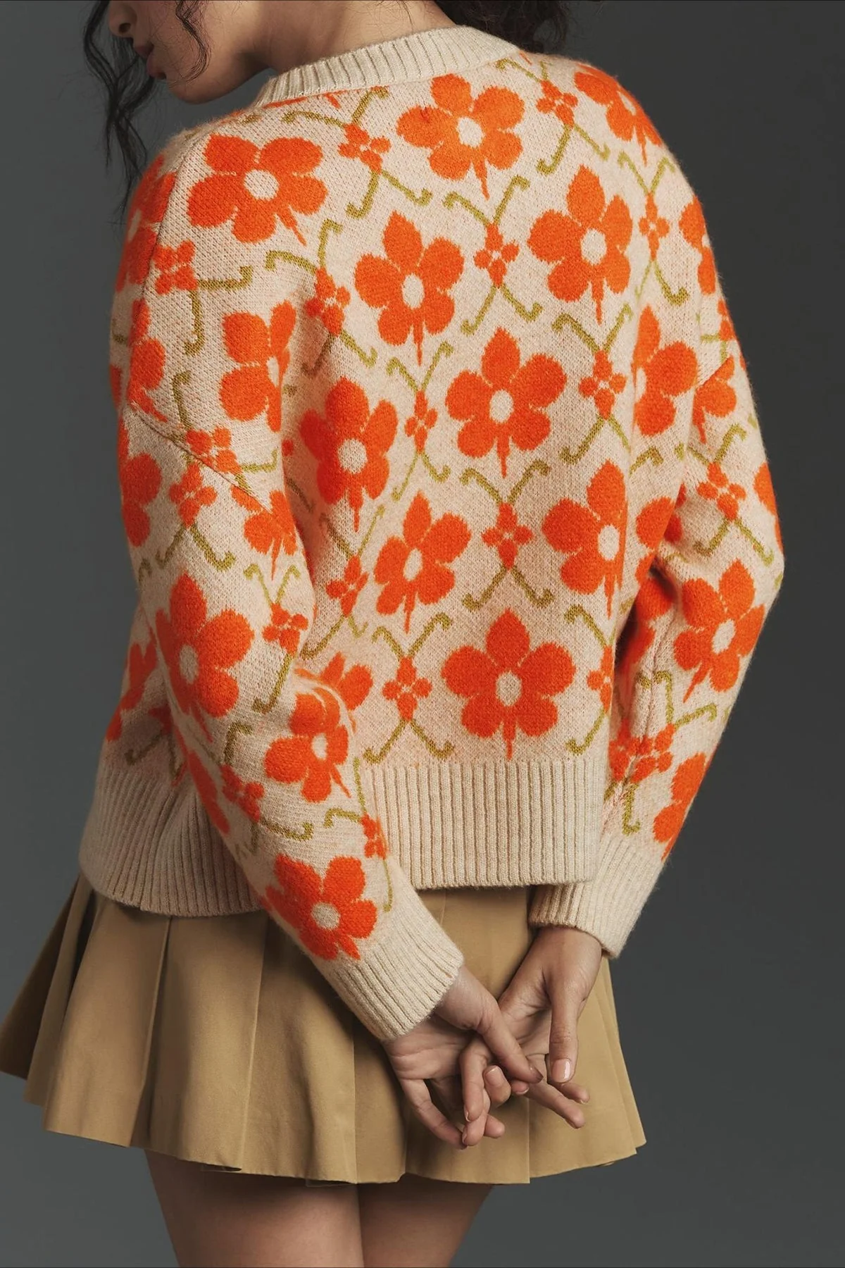 Jacquard Button-Up Knit Cardigan - Image 3