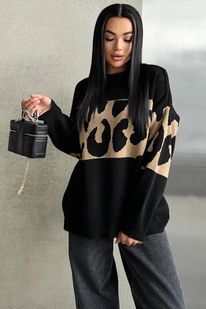Vintage Leopard Knit Sweater - Image 2
