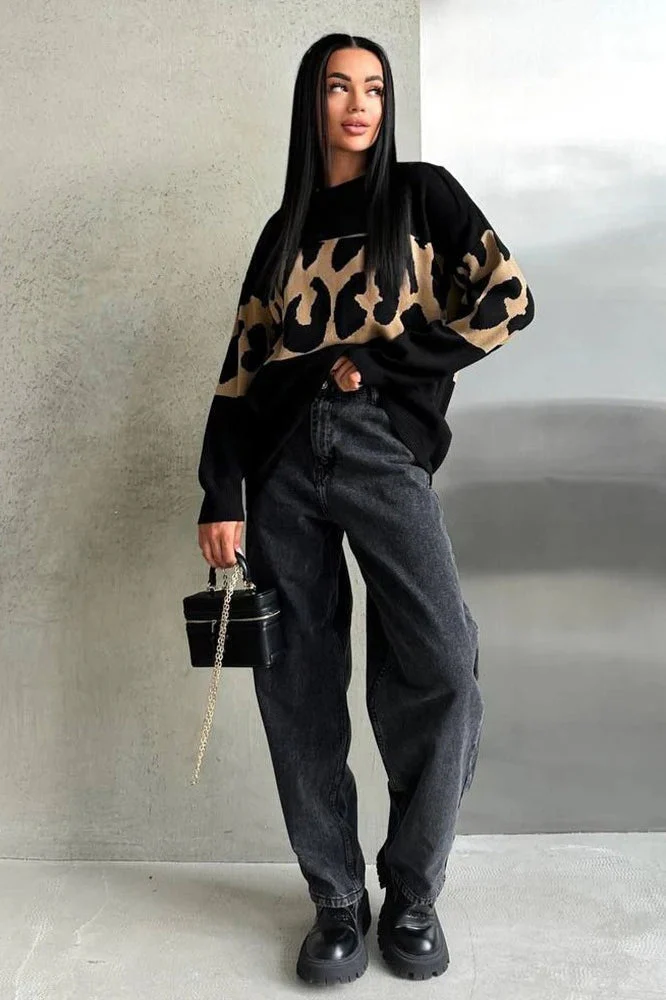 Vintage Leopard Knit Sweater - Image 3