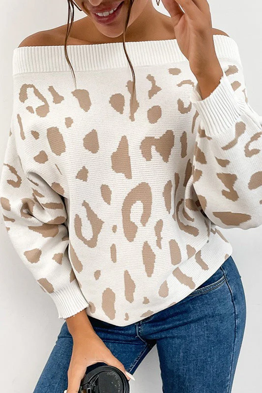 Leopard Batwing Sleeve Pullover Sweater - Image 2
