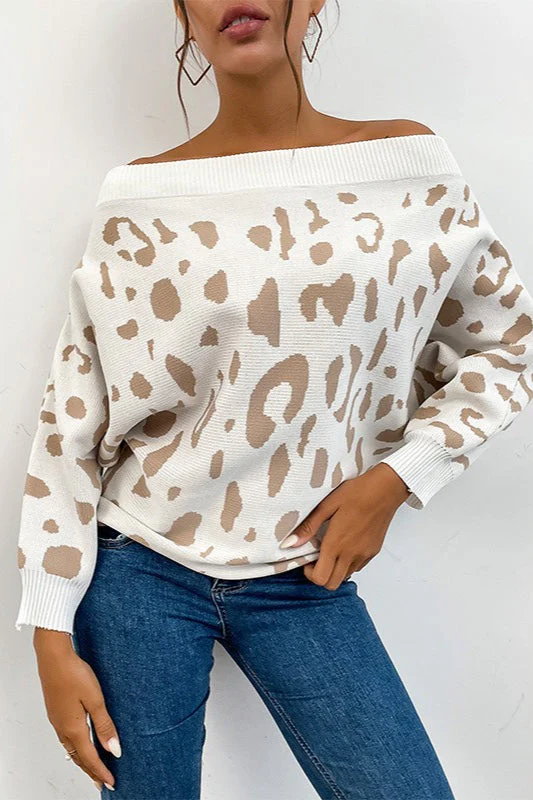 Leopard Batwing Sleeve Pullover Sweater - Image 3