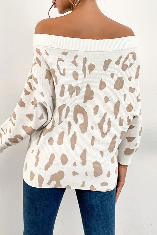 Leopard Batwing Sleeve Pullover Sweater - Image 4