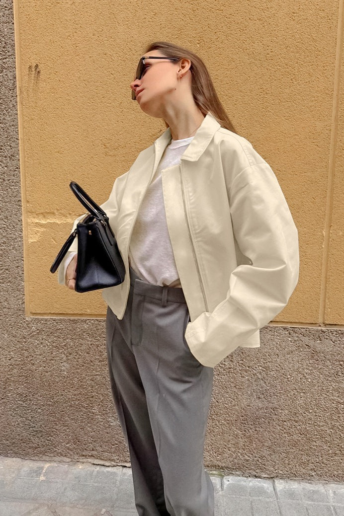 Loose Fit Khaki Cotton Jacket - Image 3