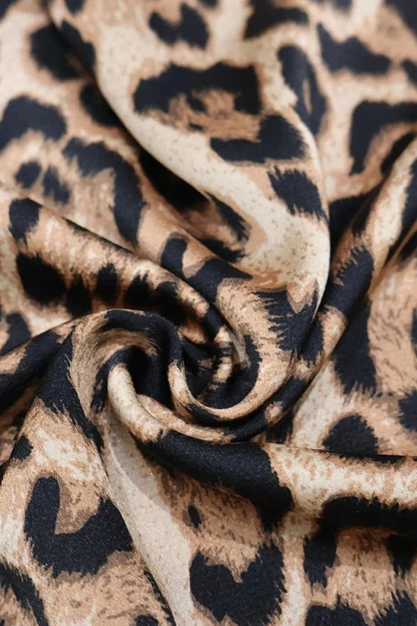 Satin Leopard Print Button-Up Blouse - Image 3
