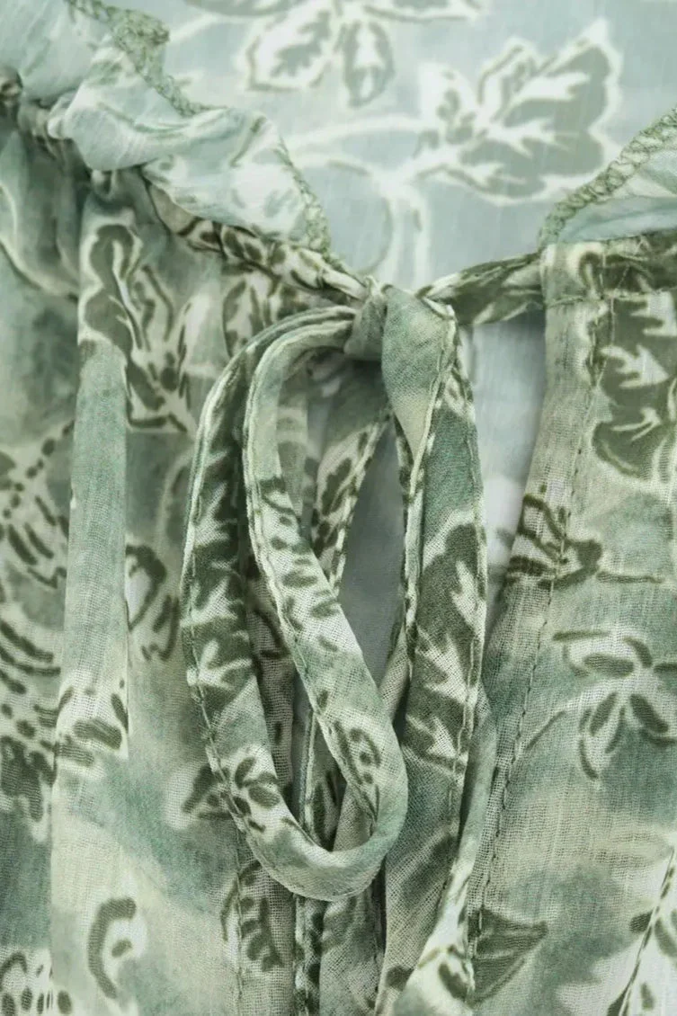 High Neck Ruffled Floral Blouse - Image 3