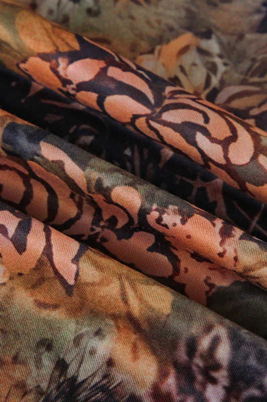 Botanical Print Mesh A-Line Maxi Skirt - Image 4