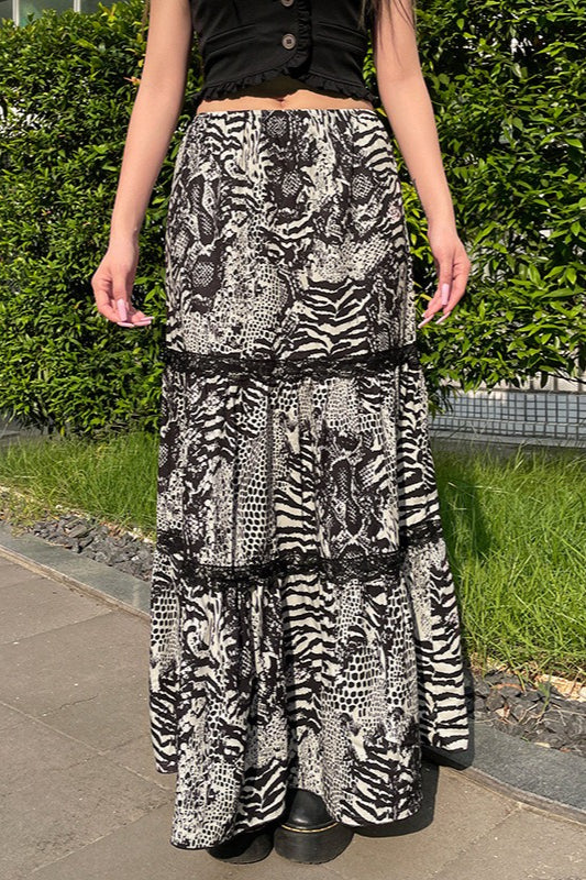 Vintage Flowy Tiered Maxi Skirt - Image 2