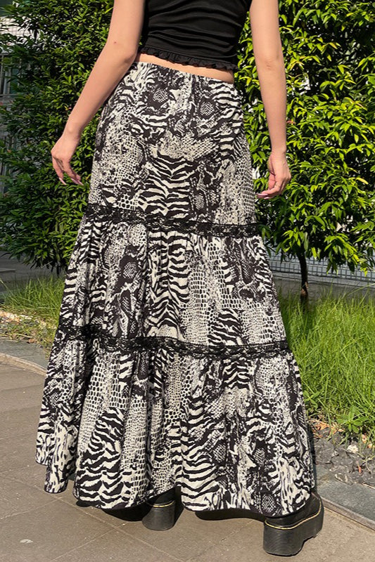 Vintage Flowy Tiered Maxi Skirt - Image 3
