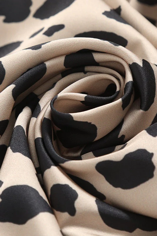Satin Leopard Mermaid Midi Skirt - Image 3
