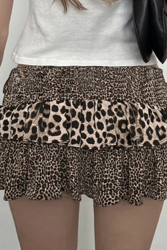 Leopard Patchwork Mini Skirt - Image 2