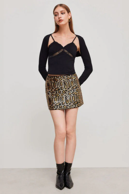 Retro Chic Leopard Pencil Skirt - Image 2