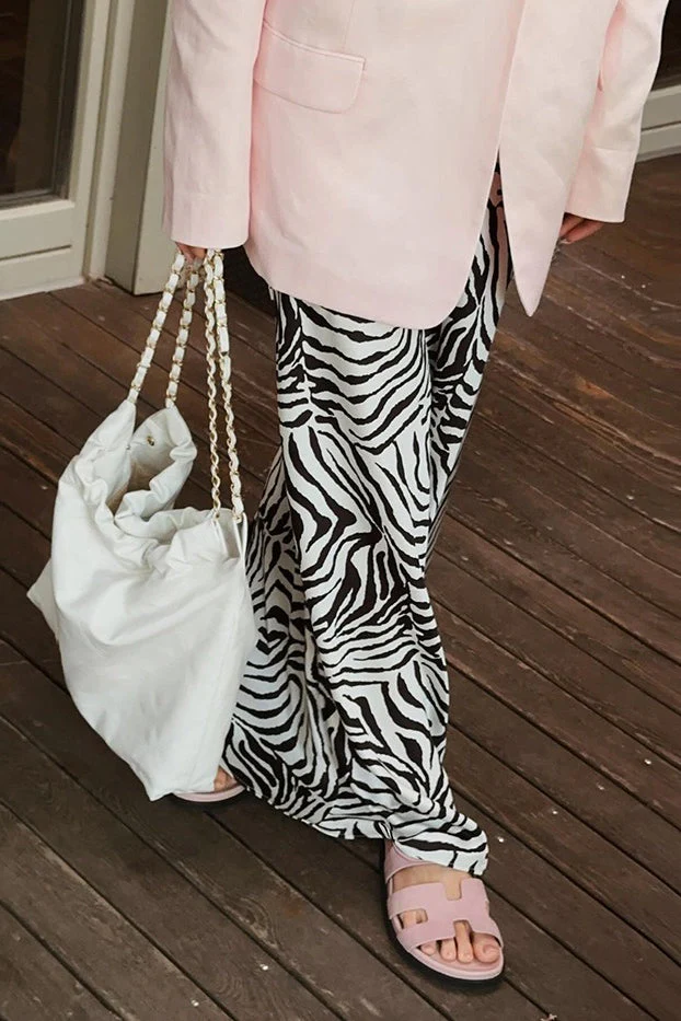Elegant Satin Animal Print Skirt - Image 4