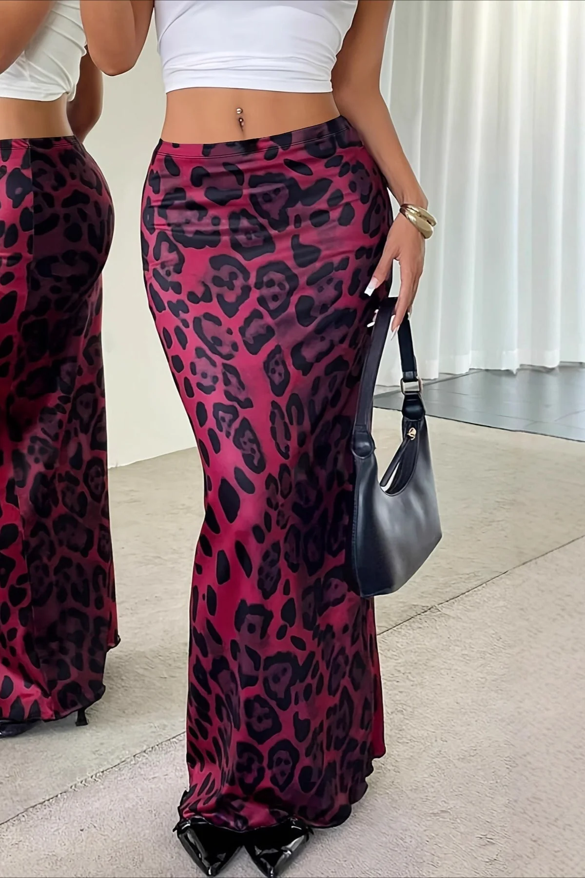 Leopard Print Digital Maxi Skirt - Image 2