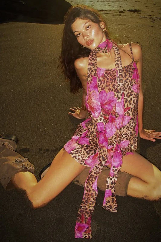 Leopard Cami Waist Slim Print Mini Dress - Image 2