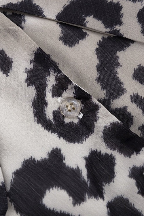 Chiffon Leopard Print Peter Pan Collar Mini Dress - Image 4