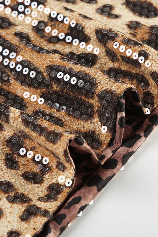 Sequin Leopard Strap Mini Dress - Image 3