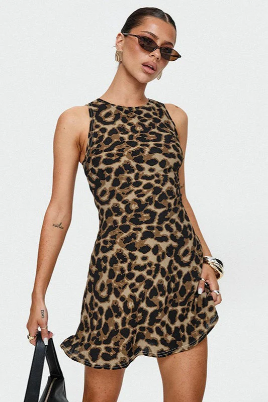 Leopard Print Tank Mini Dress - Image 2