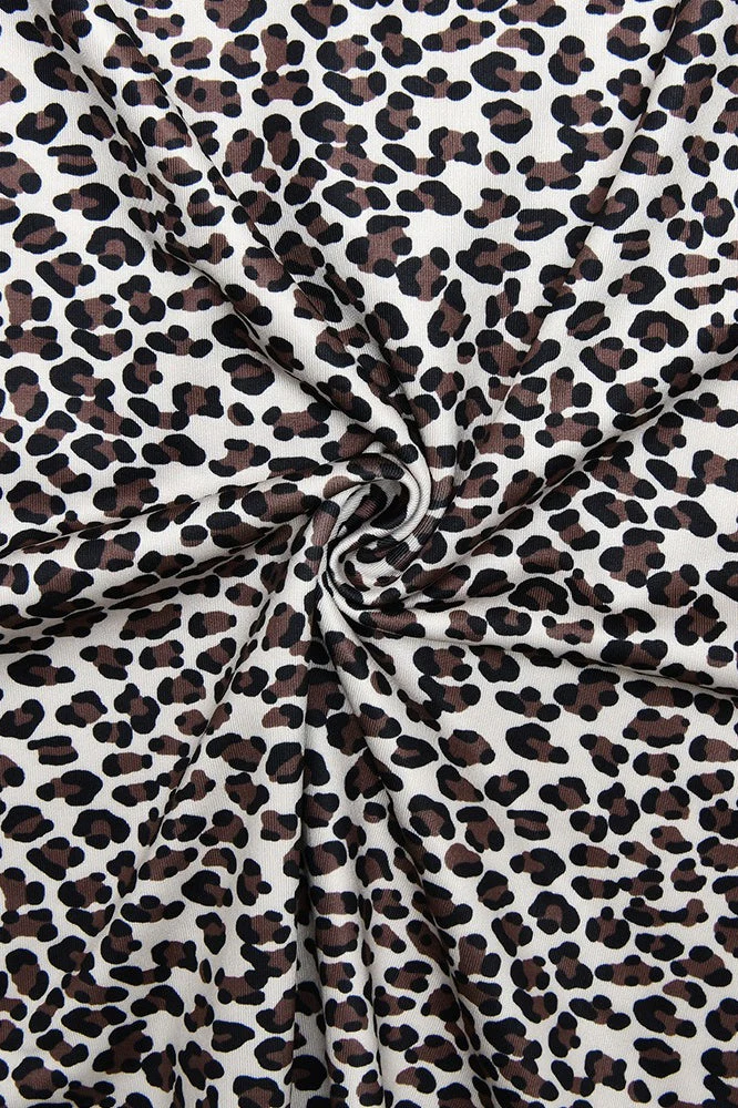 Halter Leopard Print Backless Mini Dress - Image 5