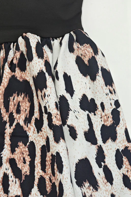 U-Neck Leopard Print Backless Bodycon Mini Dress - Image 4
